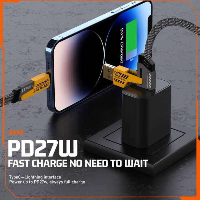 Nylon Braided Zinc Alloy Material High Quality PD 27W To 65W 4 In 1 USB Fast Charging Data Cable For Iphone and Android