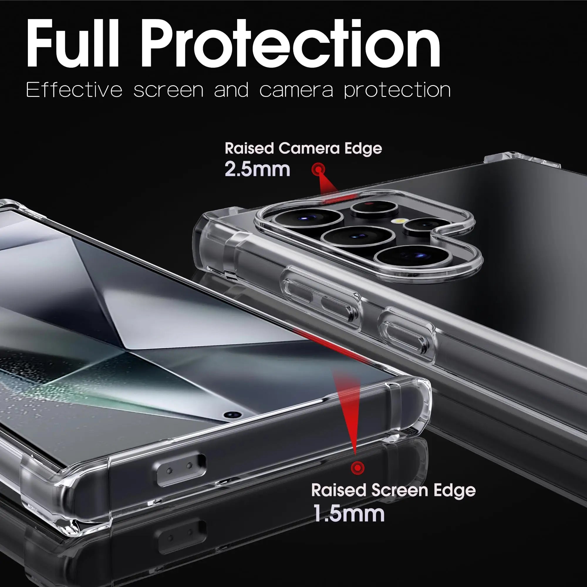 Ultra Slim Shockproof Transparent Clear TPU Phone Case for Galaxy S24 Ultra